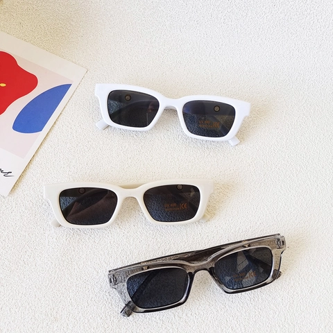 Rectangular Kids Sunglasses UV400 Protection Resin Frame PC Lens Vintage Ins Style Fashion Sun Eyewear Boys Girls