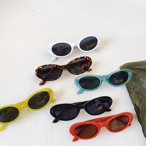 Gafas De Sol Para Niños Montura Ovalada Retro Protección UV400 Resina PC Moda Para Niños Y Niñas Fiesta