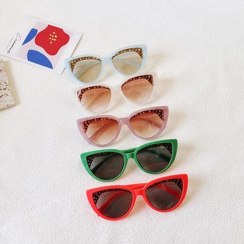 Cat Eye Sunglasses Hollow Out Decorative Resin Frame UV400 Protection Fashionable Eyewear For Women Men