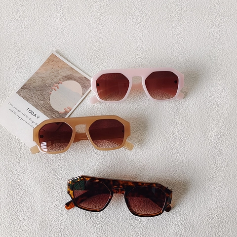 Retro Geometric Polygonal Sunglasses UV400 Protection Large Thick Resin Frame Trendy Vintage Outdoor Eyewear Unisex