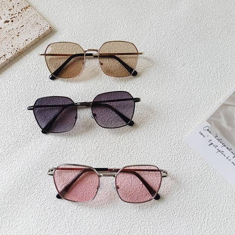 Kids Sunglasses Metal Frame Square Retro UV Protection Fashion Children Eyewear