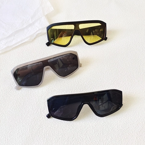 Oversized Shield Zonnebril Uit Eén Stuk Harsframe UV400 Bescherming Futuristische Cyberpunk Punk Mode Voor Heren Dames