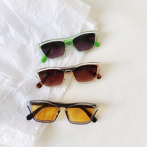 Fashion Retro Cat Eye Sunglasses UV400 Protection Rectangle Plastic Frame Candy Color Trendy For Women