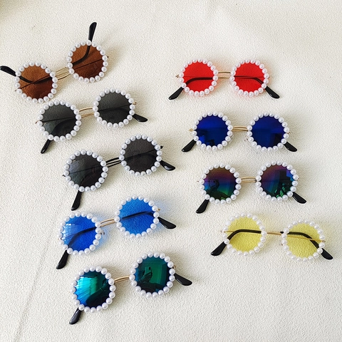 Occhiali Da Sole Rotondi Con Decorazione Di Künstliche Perle Sintetiche Protezione UV Moda Vintage Per Bambini Ragazze