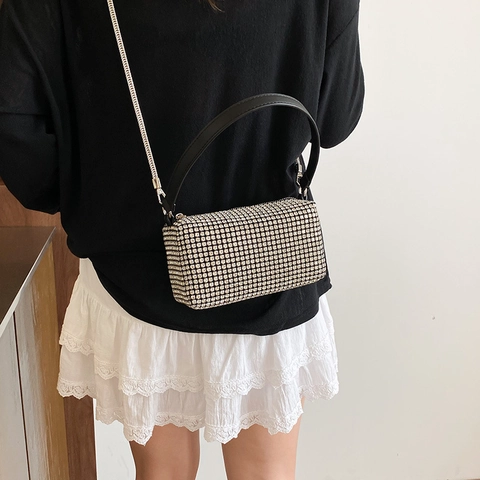 Volledige Strass Avondtas Glimmende Dames Schoudertas Crossbody Handtas Fonkelende Partij Bruiloft Trendy Glinsterend