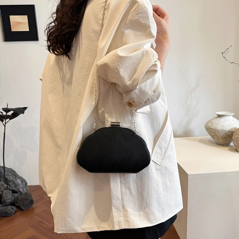 Abendtasche Damen Clutch Acryl Muschelform Wellenstruktur Kette Schultertasche Party Hochzeit