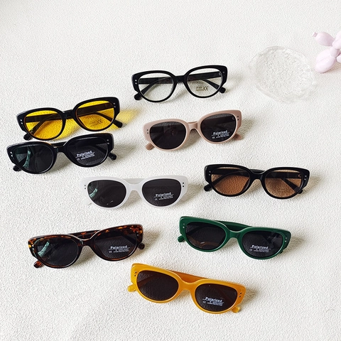 Occhiali da Sole per Bambini Retro Occhio di Gatto UV400 Polarizzati Montatura in Resina Piccoli Quadrati per Ragazzi Ragazze Outdoor Viaggio Moda Occhiali