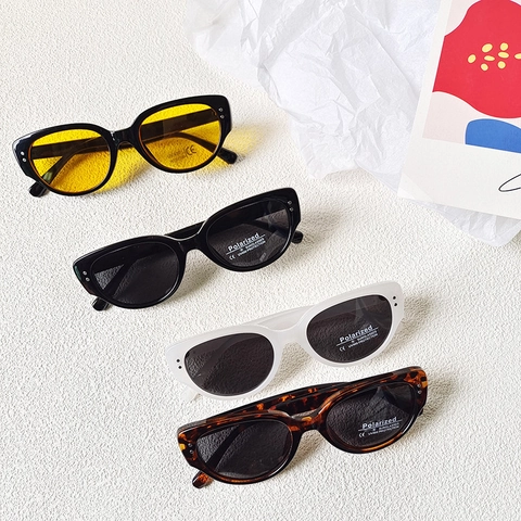 Occhiali da Sole per Bambini Retro Occhio di Gatto UV400 Polarizzati Montatura in Resina Piccoli Quadrati per Ragazzi Ragazze Outdoor Viaggio Moda Occhiali