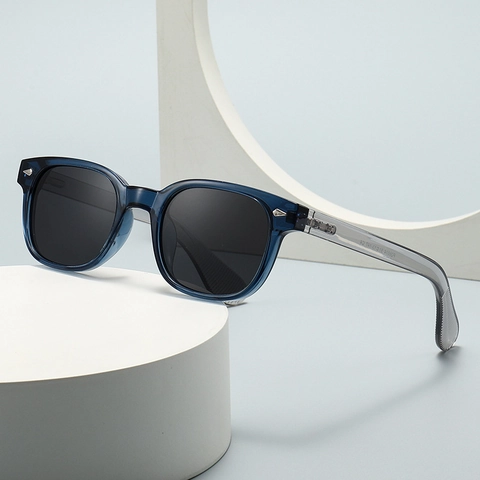 Retro Polarized Sunglasses UV400 Protection PC Plastic Frame Metal Rivet Decor Square Round Eyewear For Men Women