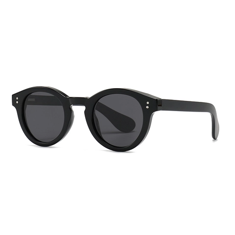 Retro Round Frame Polarized Sunglasses For Men Women UV400 Protection PC Rivet Design Vintage Outdoor Sun Glasses