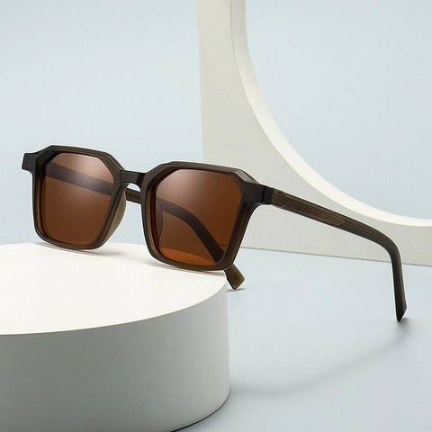 Retro Square Polarized Sunglasses PC Geometric Frame UV400 Protection Trendy Streetwear Eyewear For Men Women