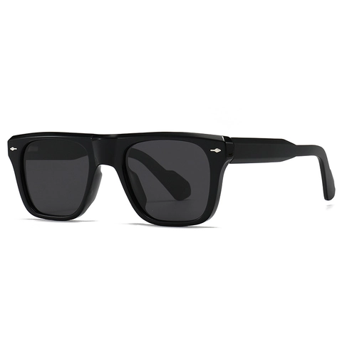 Retro Square Polarized Sunglasses UV400 Protection Plastic Frame With Metal Arrow Rivets For Men And Women Fashion