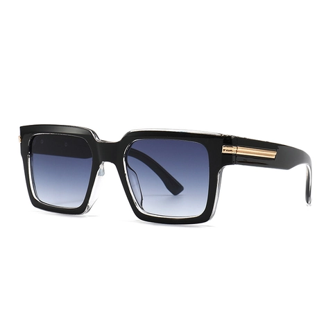 Square Sunglasses Fashion Oversized UV400 Polarized PC Frame Retro Streetwear Unisex Metal Decoration