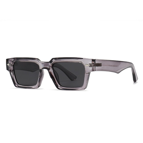 Retro Rechteck Sonnenbrille PC Dicker Rahmen UV400 Schutz Mode Vintage Brillen Mit Silbernen Nieten Für Damen Herren