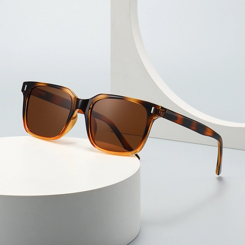 Square Polarized Sunglasses UV400 Protection Vintage Plastic Frame Unisex Fashion Eyewear For Driving Outdoor