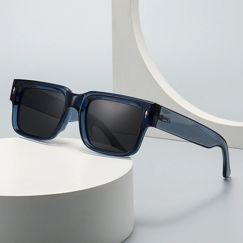 Retro Square Sunglasses PC Polarized UV400 Protection Arrow Metal Rivets Fashion Eyewear Unisex