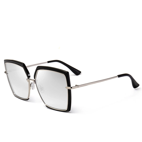 Oversized Square Sunglasses Metal PC Frame UV400 Protection Retro Fashion Eyewear For Women Men