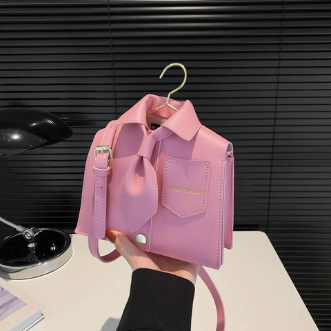 Sac À Bandoulière Créatif En Forme De Chemise Cuir PU Nouveauté Drôle Sac À Main Avec Décor De Cravate Tendance