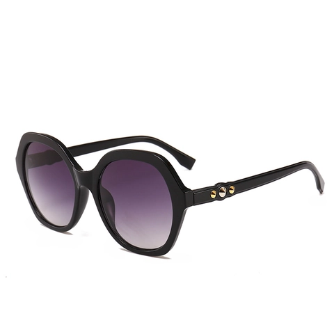 Oversized Zeshoekige Zonnebril Dames PC Frame Verlooplenzen UV Bescherming Vintage Geometrische Brillen Met Klinknagels