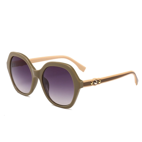 Oversized Zeshoekige Zonnebril Dames PC Frame Verlooplenzen UV Bescherming Vintage Geometrische Brillen Met Klinknagels