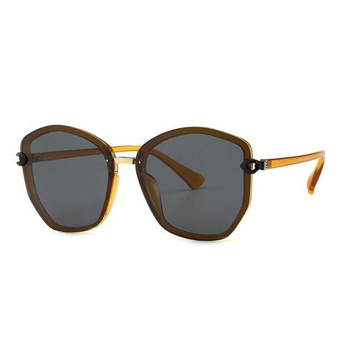 Geometrische Große Rahmen Sonnenbrille Für Frauen Polarisiert UV400 PC Metall Retro Schmetterlingsform Mode Brillen