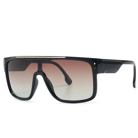 Lunettes De Soleil Shield Homme Polarisées UV400 Monture Plastique Métal Rétro Style Mode Urbaine