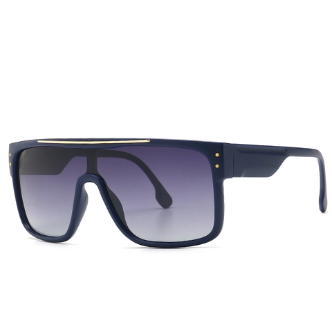 Lunettes De Soleil Shield Homme Polarisées UV400 Monture Plastique Métal Rétro Style Mode Urbaine