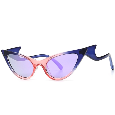 Vintage Katzenauge Sonnenbrille Einzigartige Wellenförmige Bügel UV-Schutz Kunststoffrahmen Mode Trendy Brillen