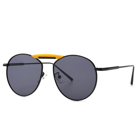 Lunettes De Soleil Rondes Rétro Mode Monture Métal Double Pont Protection UV400 Pour Hommes Femmes Extérieur