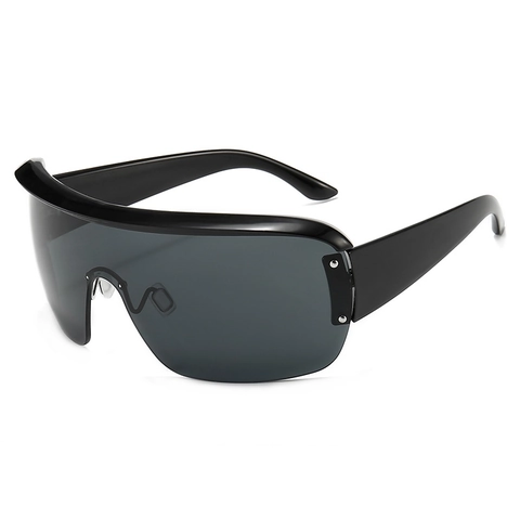 Gafas De Sol Escudo Extragrandes Marco PC Flat Top Protección UV400 Moda Futurista Y2K Para Hombres Mujeres