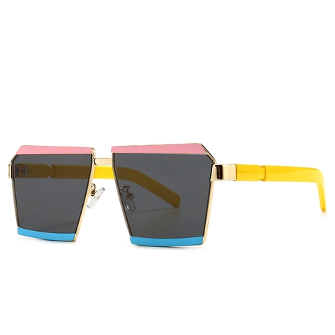 Occhiali Da Sole Quadrati Geometrici Protezione UV400 Montatura In Metallo E PC Occhiali Alla Moda Retrò Moderni Per Donne Stile INS