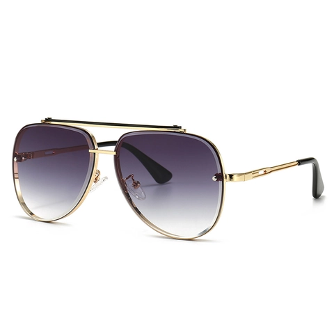 Occhiali Da Sole Aviator Vintage Montatura In Metallo Rotonda Lenti Sfumate Protezione UV400 Doppio Ponte Donne Uomini