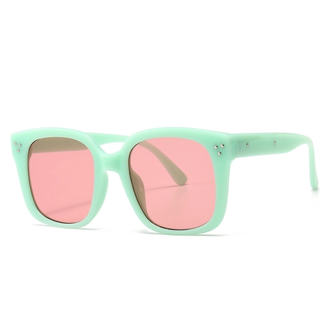 Vintage Oversized Square Sunglasses For Women UV400 Protection PC Frame Metal Rivet Decorative Retro Fashion Sun Glasses