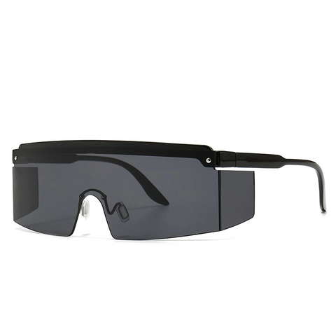 Oversized One-Piece Zonnebril Voor Heren Dames Futuristische Grote Plastic Frame UV400 Goggle Stijl Mode Brillen