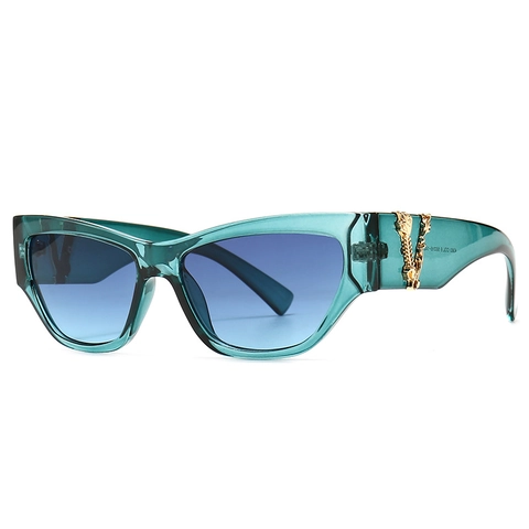 Damen Retro Katzenauge Sonnenbrille Luxus Metall V Dekoration UV400 Schutz Mode PC Rahmen Getönte Gläser Brille