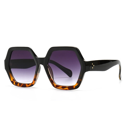 Occhiali Da Sole Esagonali Oversize Retro Vintage Grande Montatura Poligonale Gradiente Di Tendenza UV400 Per Donne Uomini