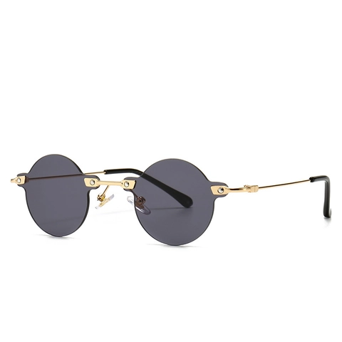 Gafas De Sol Redondas Sin Montura Retro Marco De Metal Protección UV400 Moda Steampunk Para Mujeres Hombres