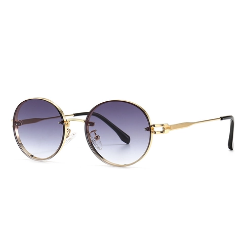 Round Retro Sunglasses Metal Frame UV400 Gradient Lens Vintage Fashion Eyewear For Women Men