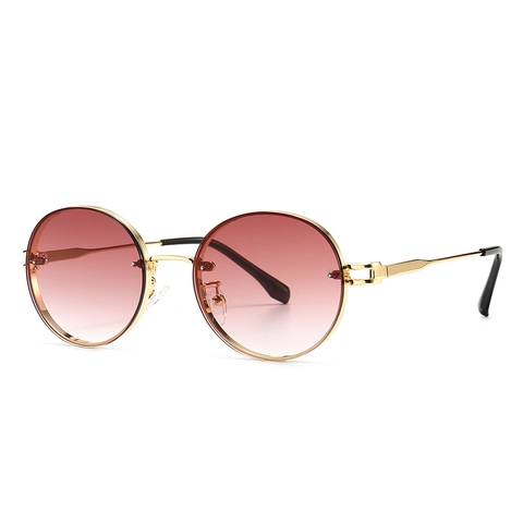 Round Retro Sunglasses Metal Frame UV400 Gradient Lens Vintage Fashion Eyewear For Women Men