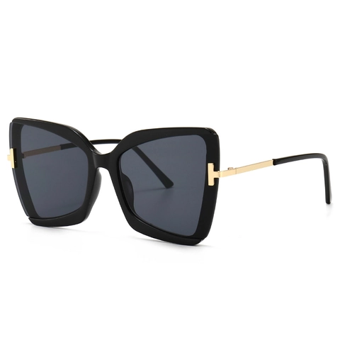 Übergroße Schmetterlings Sonnenbrille Damen PC Rahmen Metallbügel UV400 Verlaufsgläser Retro Street Style