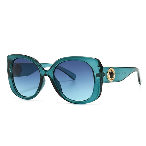 Oversized Square Sunglasses For Women Vintage Luxury Crystal Petal Embellished UV400 Gradient Lens Plastic Metal Frame