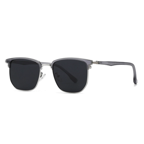 Lunettes De Soleil Polarisées Hommes Femmes Retro Clubmaster Demi Monture Plastique Métal Protection UV400 Plein Air