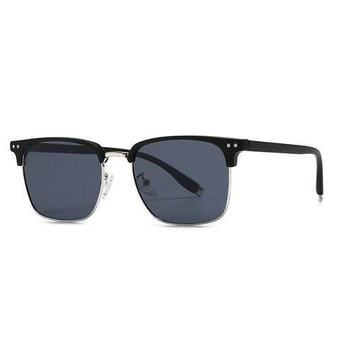 Polarized Browline Sunglasses Vintage Metal PC Frame UV400 Protection Square Eyewear For Men Women
