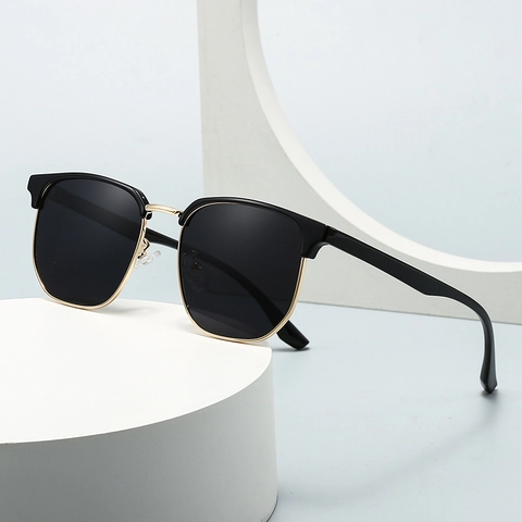 Gafas De Sol Retro Browline Polarizadas UV400 Montura De Metal PC Conducción Exterior Moda Clásica Para Hombre Mujer