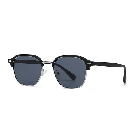 Polarized Browline Sunglasses UV400 Protection Retro Half Frame Metal PC Plastic Fashion Eyewear For Men And Women