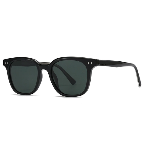Retro Polarized Sunglasses For Men Women Fashion Square PC Frame UV400 Protection Metal Rivet Decor Trendy Streetwear Eyewear