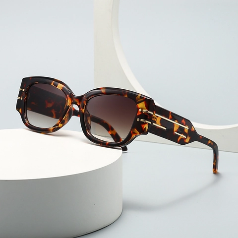 Retro Cat Eye Square Sunglasses For Women Men UV400 Protection Plastic Metal Frame Modern Fashion Eyewear