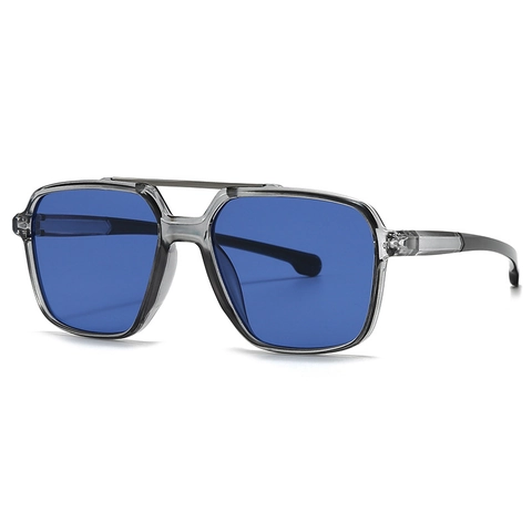 Polarized Square Sunglasses For Men Women UV400 Protection Double Bridge PC Plastic Frame Retro Pilot Fashion Eyewear