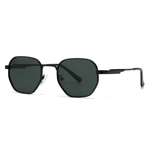 Lunettes De Soleil Polarisées Polygone Monture Métal Protection UV400 Rétro Hexagonale Pour Hommes Femmes Mode Extérieure
