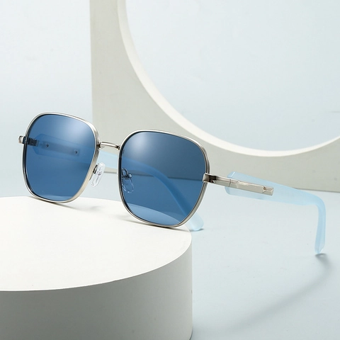 Retro Square Polarized Sunglasses UV400 Protection PC Metal Frame Vintage Street Style Eyewear For Men And Women